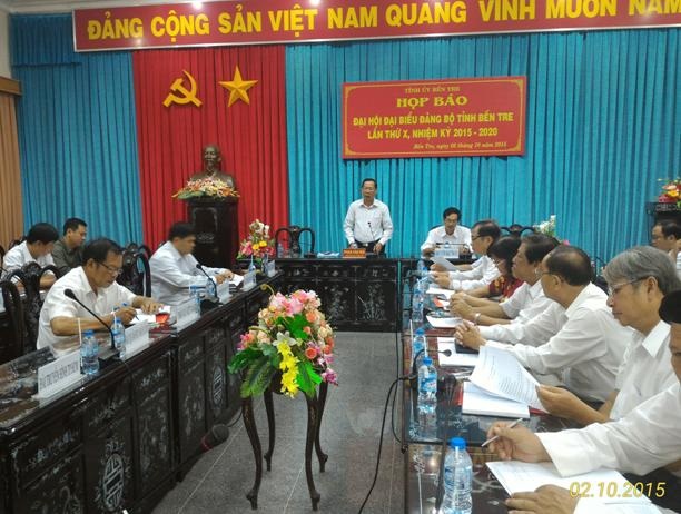 Họp báo về tổ chức Đại hội Đảng bộ tỉnh Bến Tre lần thứ XI, nhiệm kỳ 2015-2020 