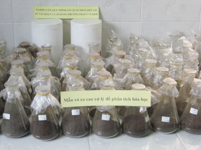 Qui trình sản xuất phân hữu cơ từ vỏ trái ca cao bằng phương pháp ủ hoai với sinh khối vi sinh
